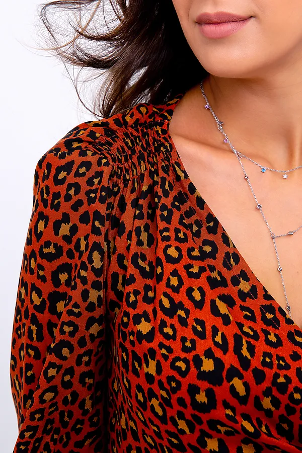 Блузка 319BRN НАТАЛИ, леопард коричневый - фото 2