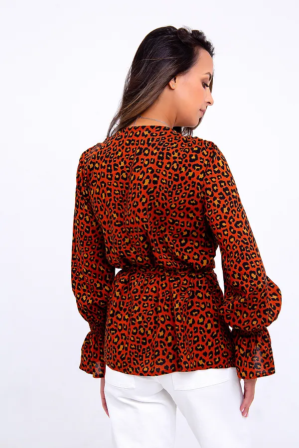 Блузка 319BRN НАТАЛИ, леопард коричневый - фото 2
