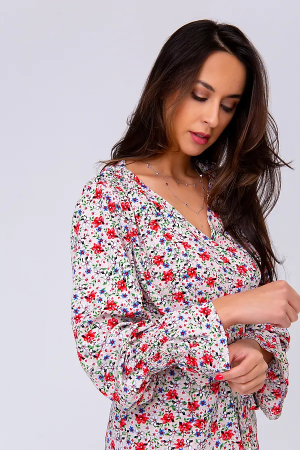 Блузка 319BEG НАТАЛИ, беж/цветы - фото 2