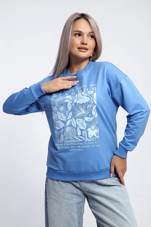 Толстовка 80047 НАТАЛИ, голубой - фото 2