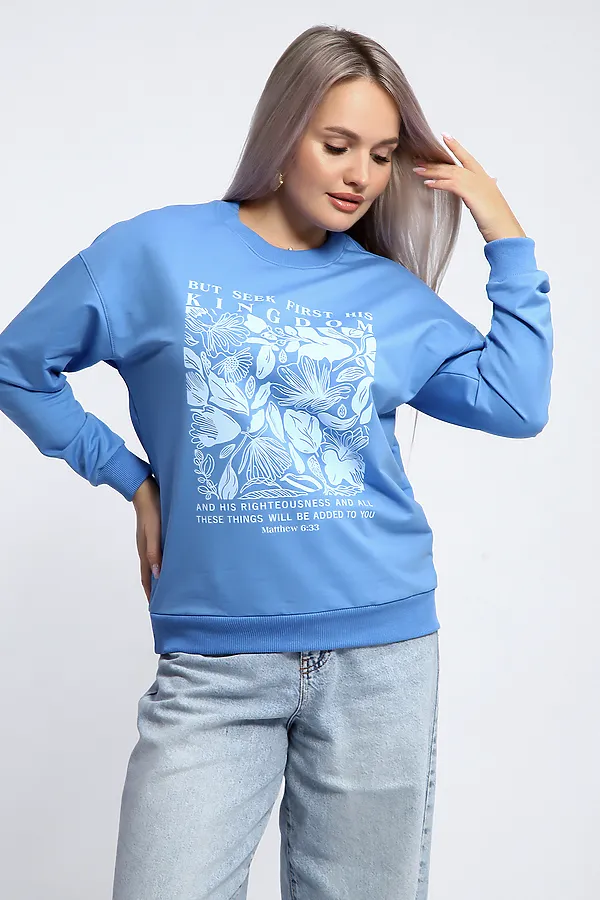 Толстовка 80047 НАТАЛИ, голубой - фото 2