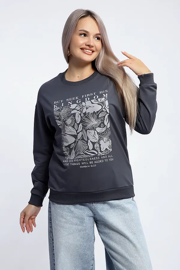 Толстовка 80047 НАТАЛИ, темно-серый - фото 2