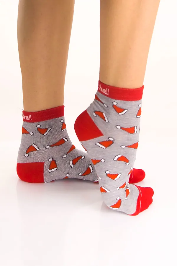 Носки стандарт Рождество (набор 3 пары) НАТАЛИ, белый, красный, серый - фото 2