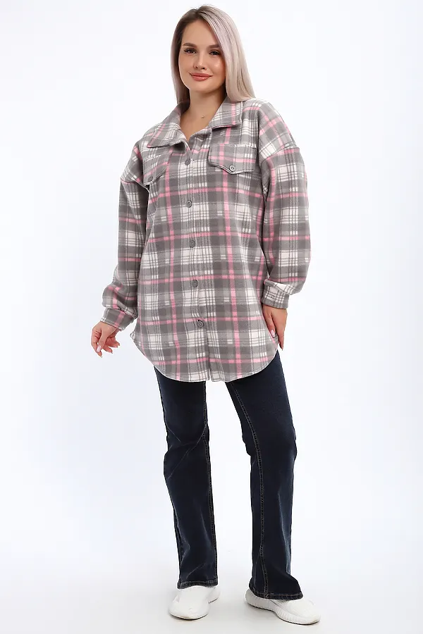 Толстовка 885 НАТАЛИ, серо-розовый - фото 2