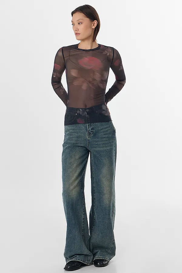 Джемпер MARK FORMELLE, розы на черном - фото 2