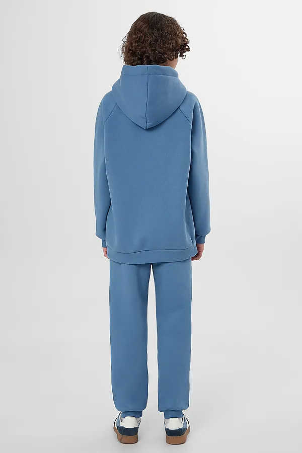 Комплект (Худи+Брюки) MARK FORMELLE, пыльный синий +печать - фото 2