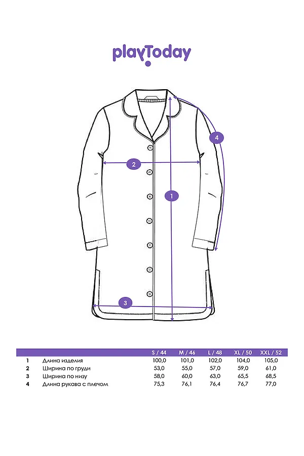 Сорочка ночная PLAYTODAY, разноцветный - фото 2