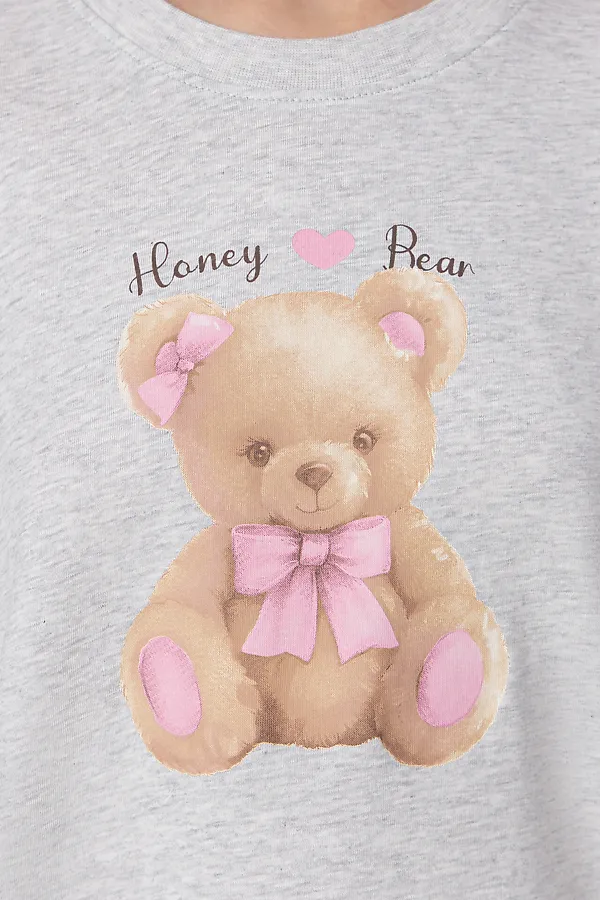 Пижама MARK FORMELLE, серый меланж 4306-а +клетка черно -розовая - фото 2