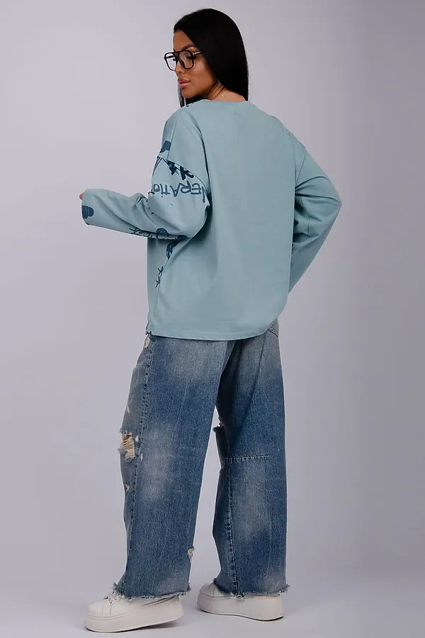 Лонгслив Свобода НАТАЛИ, туман - фото 2