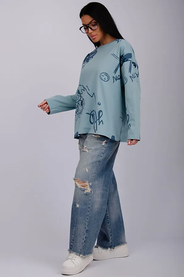 Лонгслив Свобода НАТАЛИ, туман - фото 2