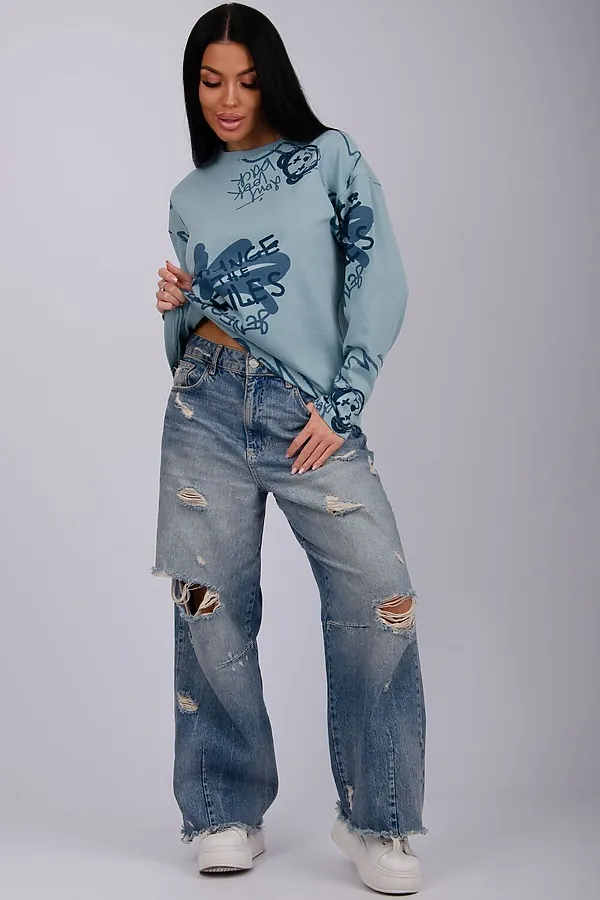 Лонгслив Свобода НАТАЛИ, туман - фото 2