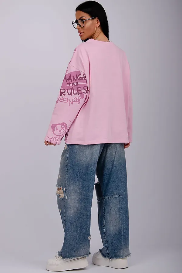Лонгслив Свобода НАТАЛИ, розовый - фото 2