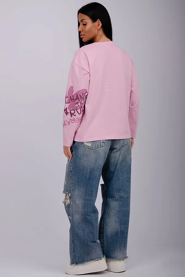 Лонгслив Свобода НАТАЛИ, розовый - фото 2