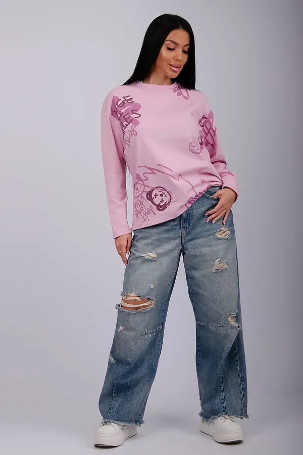 Лонгслив Свобода НАТАЛИ, розовый - фото 2