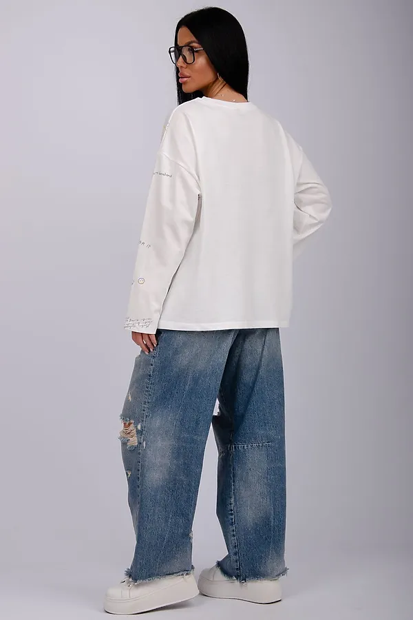 Лонгслив Свобода НАТАЛИ, молоко - фото 2