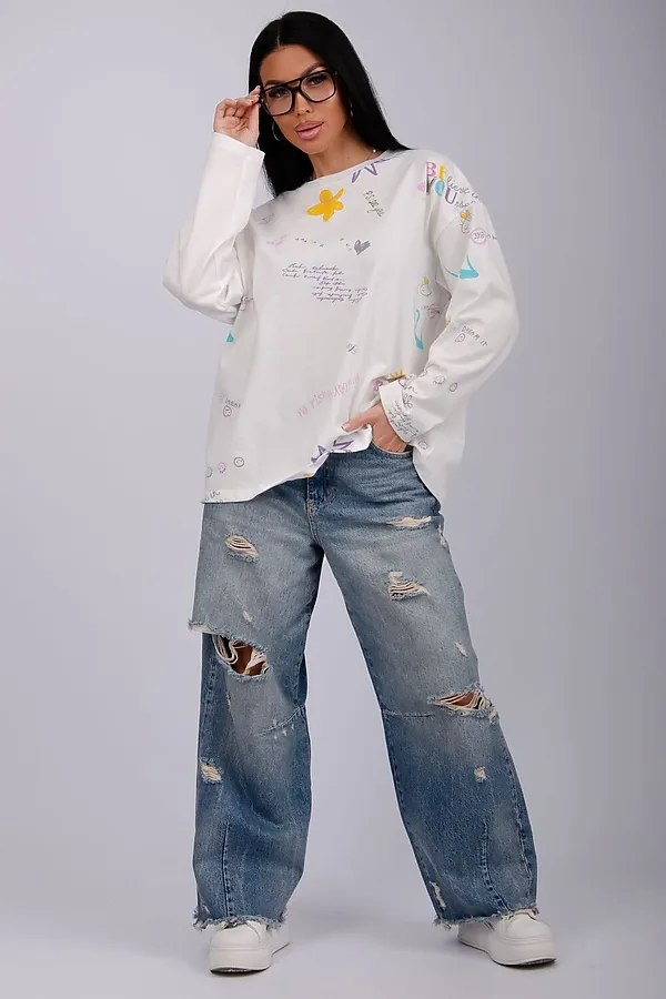 Лонгслив Свобода НАТАЛИ, молоко - фото 2