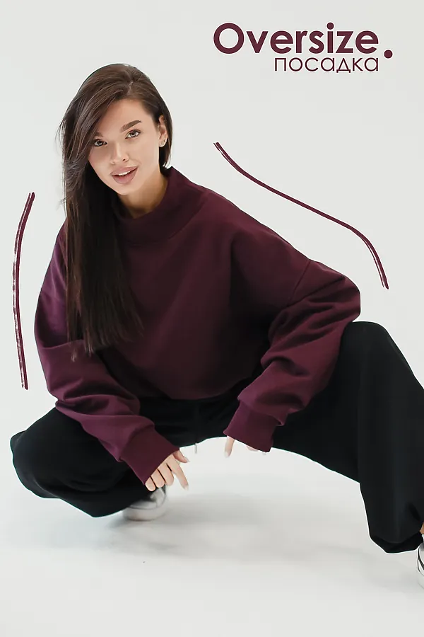 Худи оверсайз НАТАЛИ, бордовый - фото 2