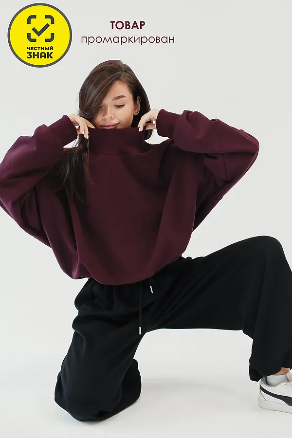 Худи оверсайз НАТАЛИ, бордовый - фото 2