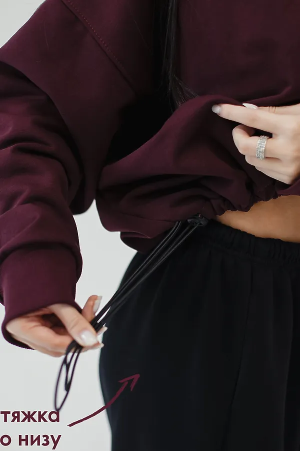 Худи оверсайз НАТАЛИ, бордовый - фото 2