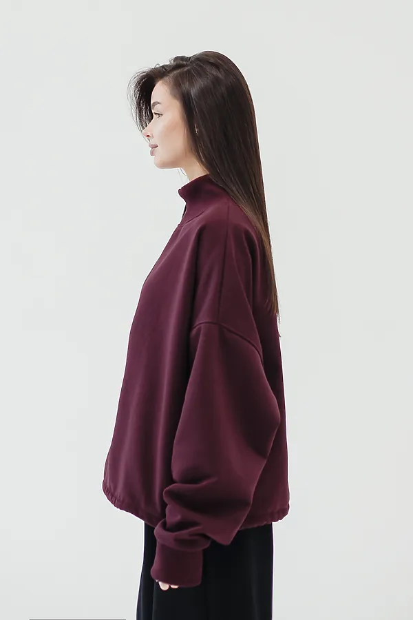Худи оверсайз НАТАЛИ, бордовый - фото 2
