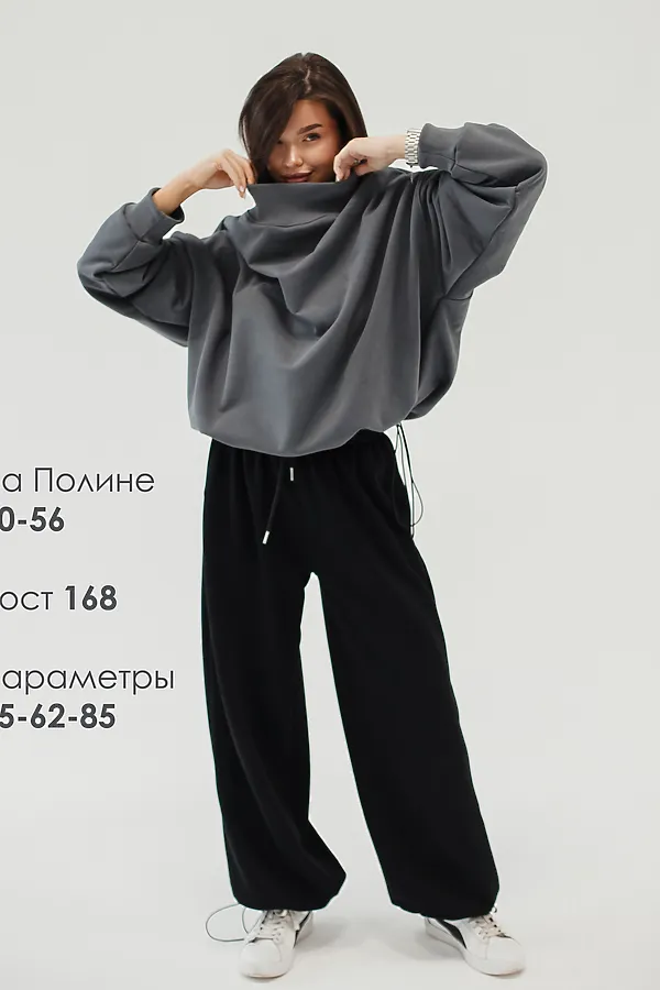 Худи оверсайз НАТАЛИ, серый - фото 2