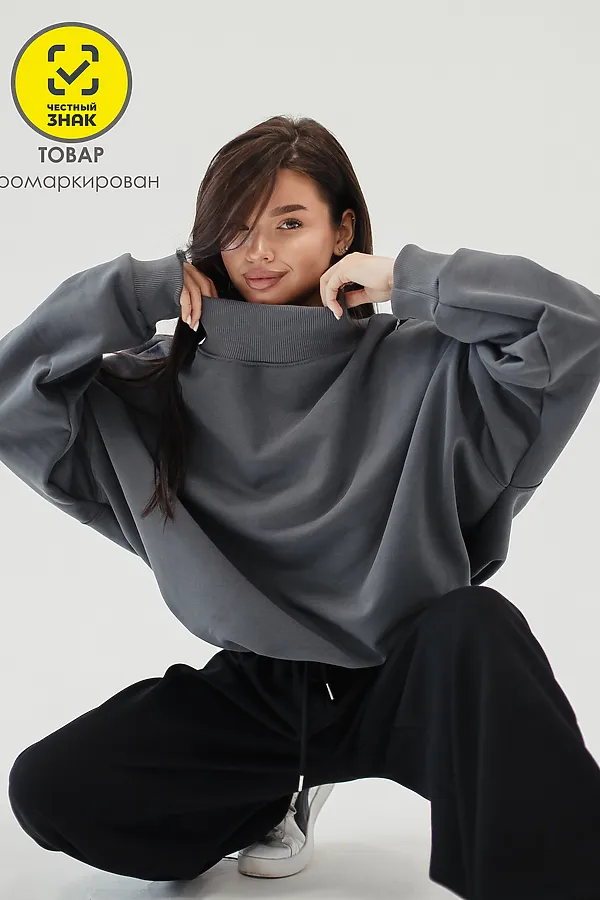 Худи оверсайз НАТАЛИ, серый - фото 2