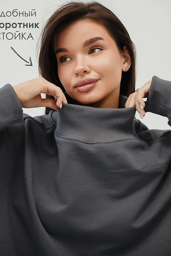 Худи оверсайз НАТАЛИ, серый - фото 2