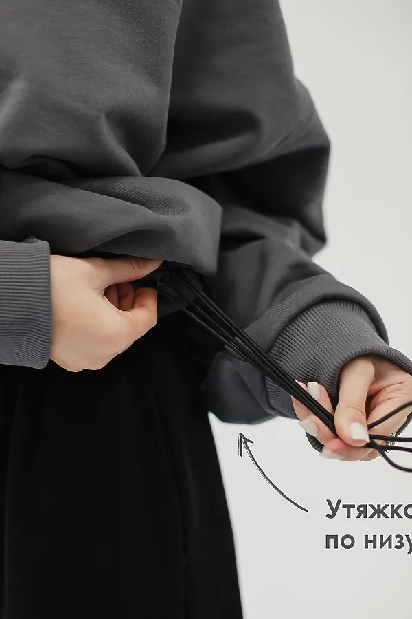 Худи оверсайз НАТАЛИ, серый - фото 2