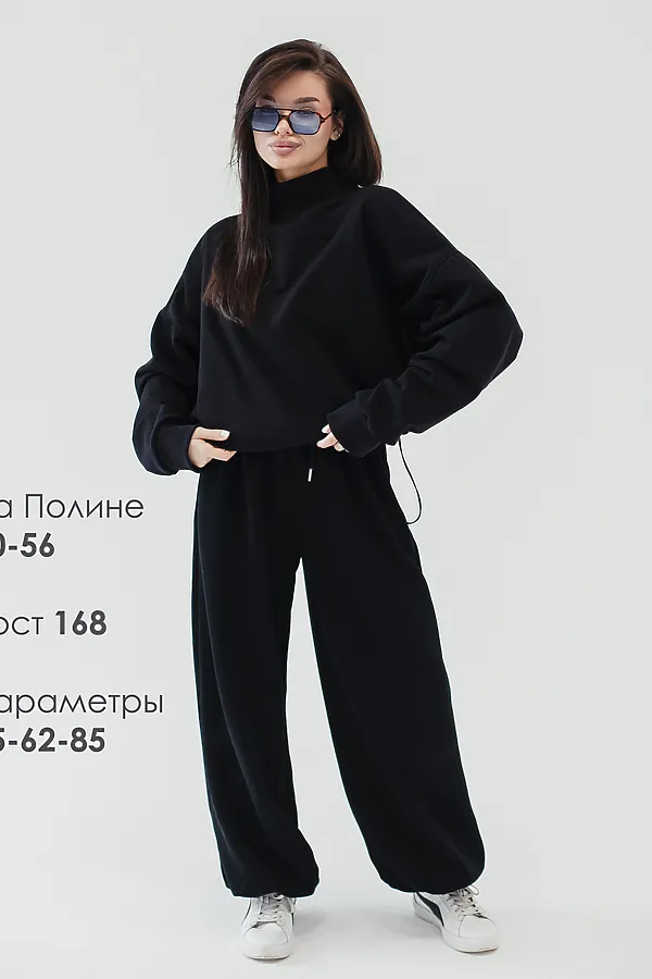 Худи оверсайз НАТАЛИ, черный - фото 2