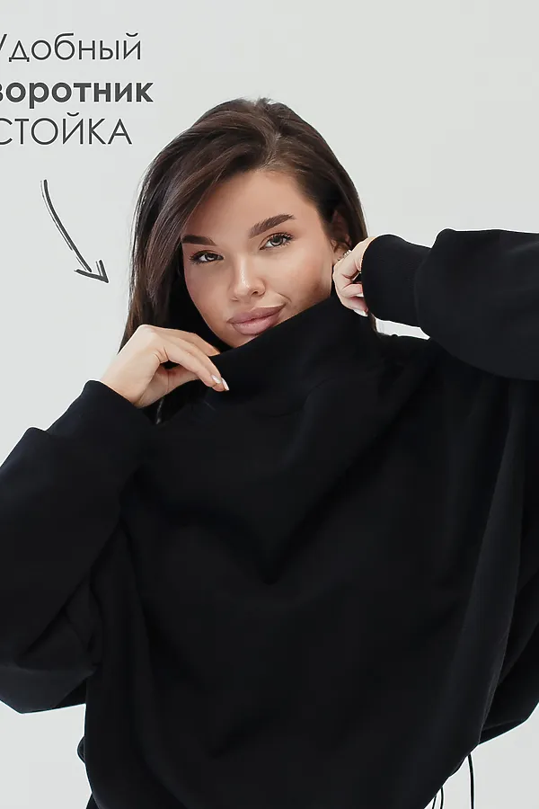 Худи оверсайз НАТАЛИ, черный - фото 2