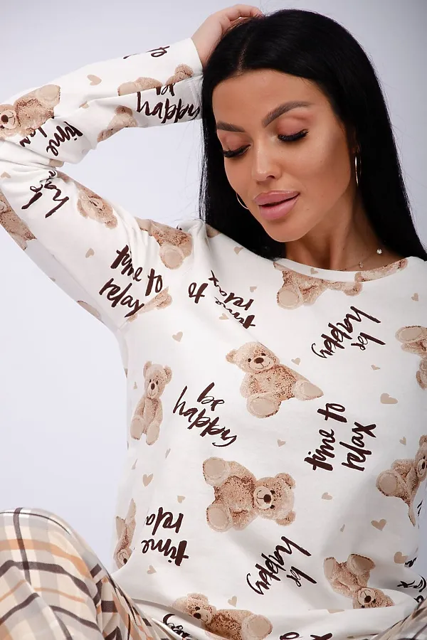 Пижама с брюками Гамми НАТАЛИ, бежевый - фото 2