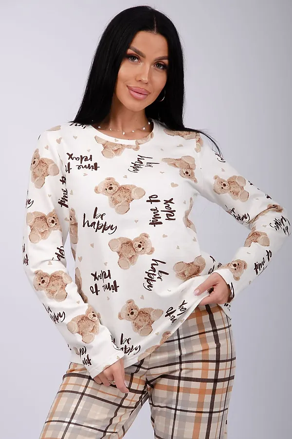 Пижама с брюками Гамми НАТАЛИ, бежевый - фото 2