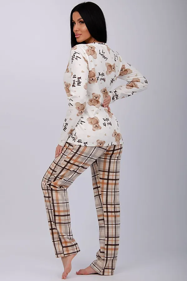 Пижама с брюками Гамми НАТАЛИ, бежевый - фото 2