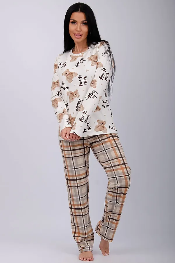 Пижама с брюками Гамми НАТАЛИ, бежевый - фото 2