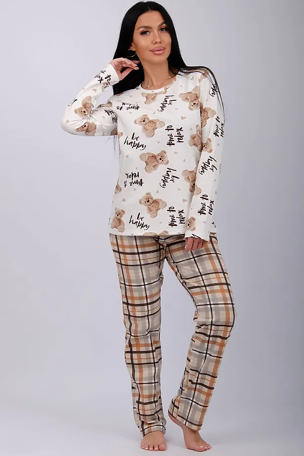 Пижама с брюками Гамми НАТАЛИ, бежевый - фото 2