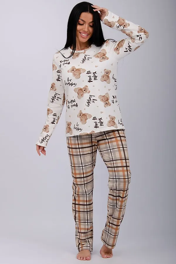 Пижама с брюками Гамми НАТАЛИ, бежевый - фото 2