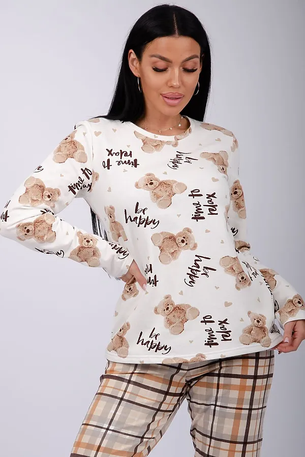 Пижама с брюками Гамми НАТАЛИ, бежевый - фото 2