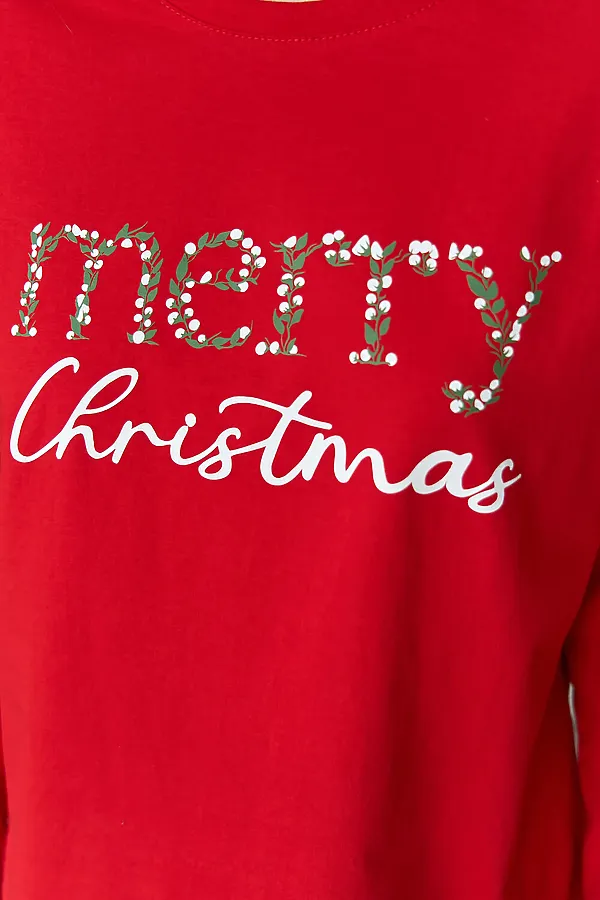 Пижама с брюками хлопковая НАТАЛИ, красный - фото 2