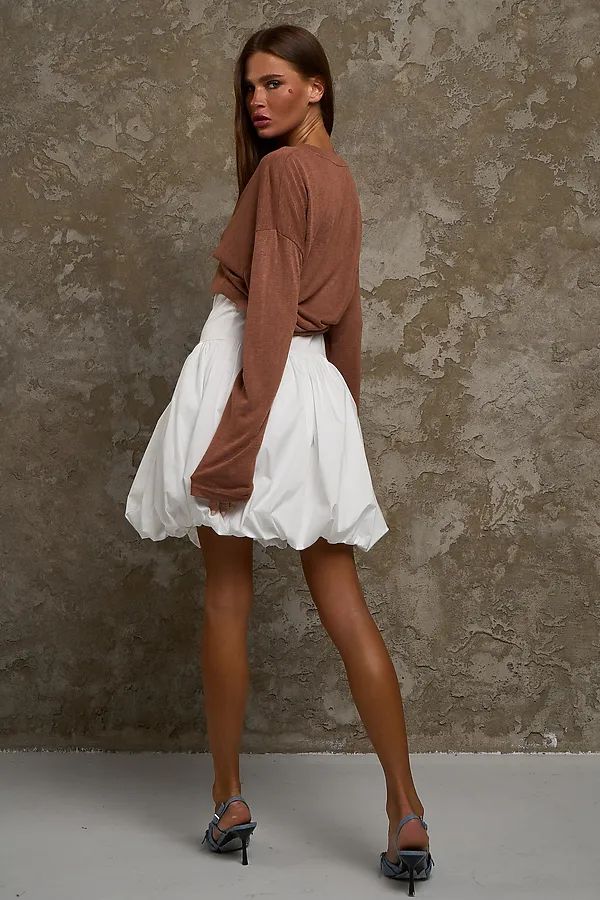 Лонгслив Флам НАТАЛИ, коричневый - фото 2