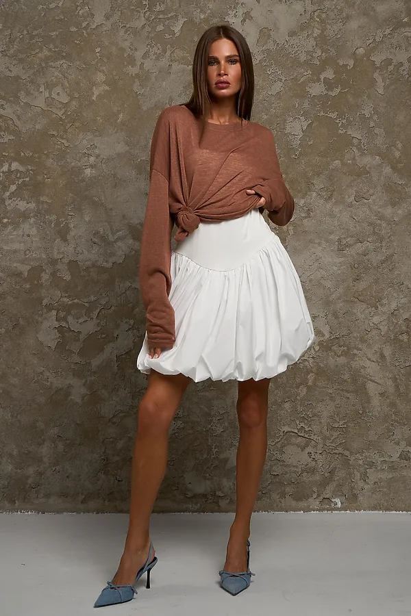 Лонгслив Флам НАТАЛИ, коричневый - фото 2