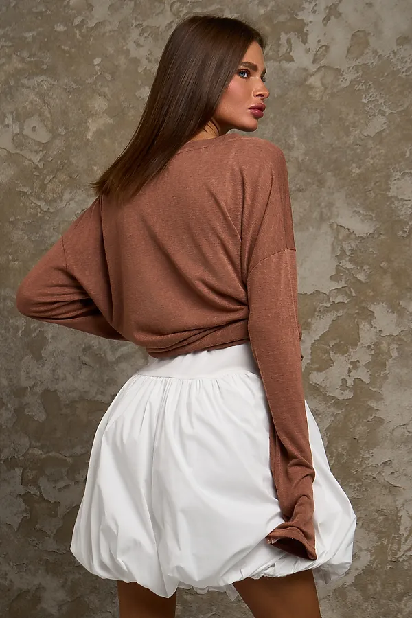 Лонгслив Флам НАТАЛИ, коричневый - фото 2