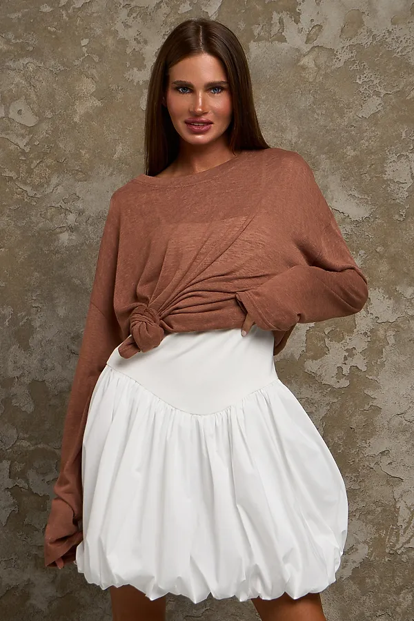 Лонгслив Флам НАТАЛИ, коричневый - фото 2