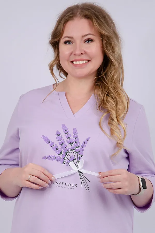 Сорочка Лаванда НАТАЛИ, сиреневый - фото 2