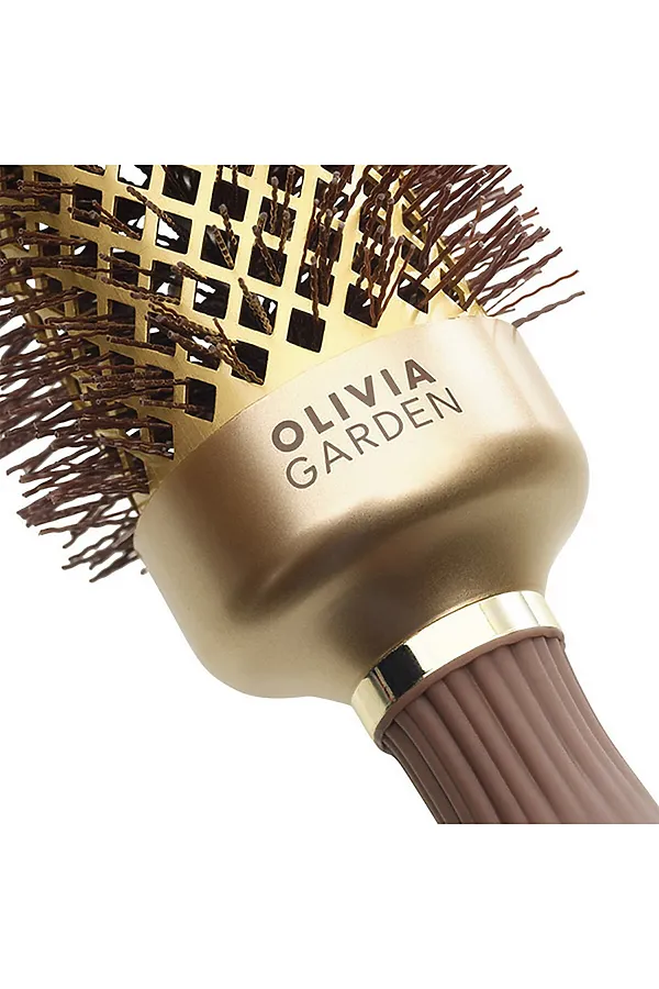 Olivia Garden Термобрашинг для укладки волос / Expert Blowout Shine Wavy Bristles Gold & Brown, 45 мм, коричневый KRISTALLER, коричневый - фото 2