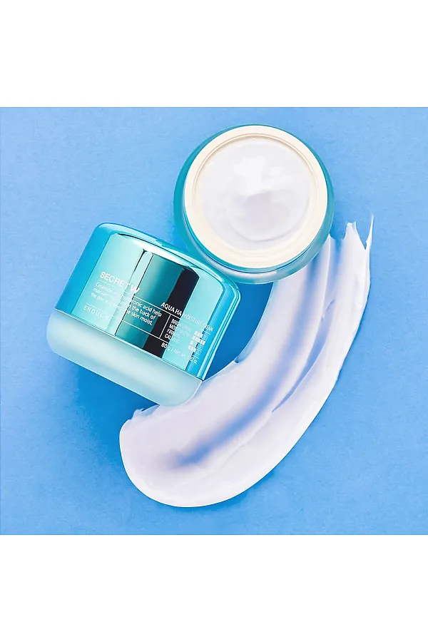 Enough Крем для лица увлажняющий с церамидами и гиалуроновой кислотой / Secret With Acua HA Moisture Cream, 80 г KRISTALLER, голубой - фото 2
