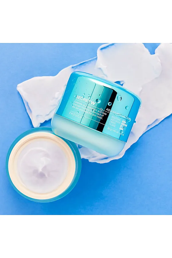Enough Крем для лица увлажняющий с церамидами и гиалуроновой кислотой / Secret With Acua HA Moisture Cream, 80 г KRISTALLER, голубой - фото 2