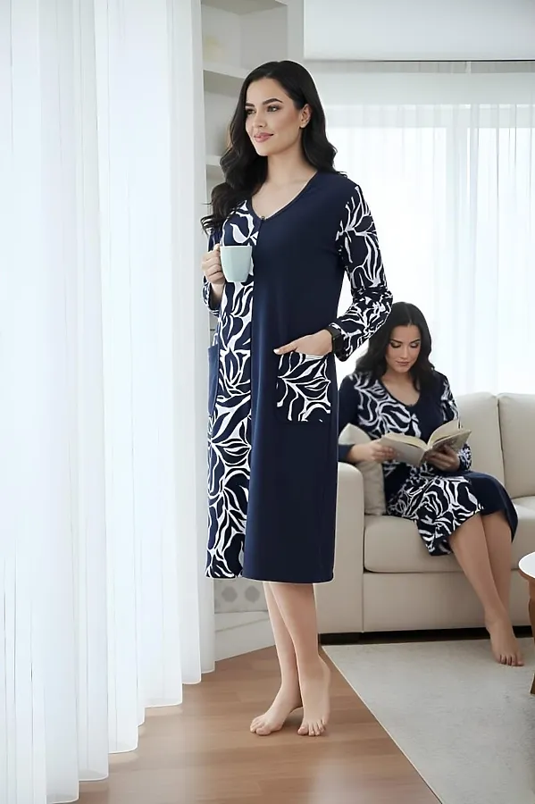 Халат 39061 НАТАЛИ, темно-синий - фото 2