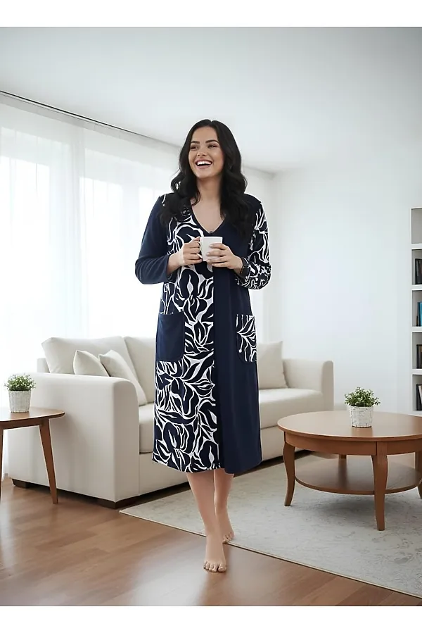 Халат 39061 НАТАЛИ, темно-синий - фото 2