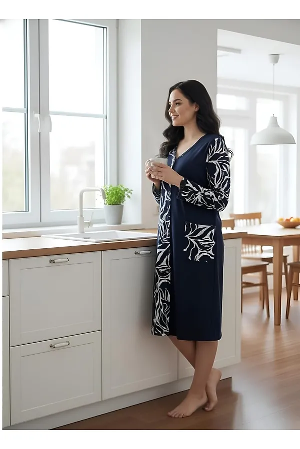 Халат 39061 НАТАЛИ, темно-синий - фото 2