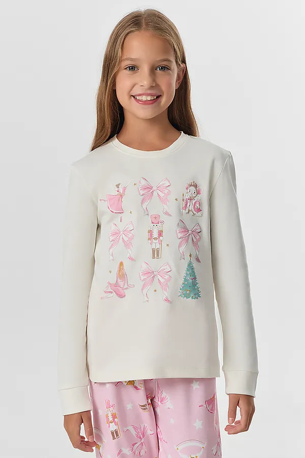 Пижама MARK FORMELLE, молочный +нг бантики на розовой сказке - фото 2